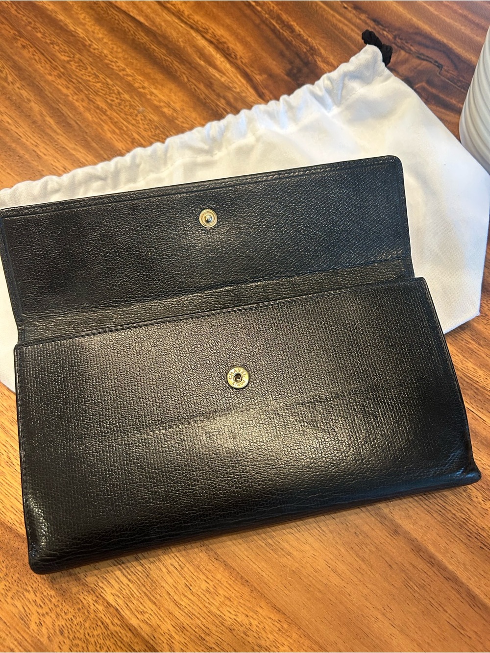 CHANEL Vintage Black Caviar Leather Coco Button Long Flap Wallet - Picture 10 of 12